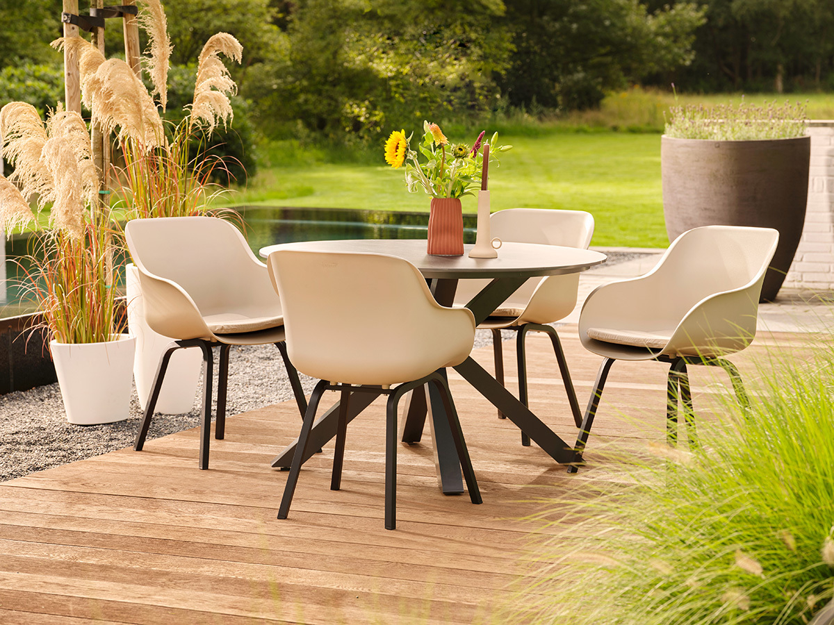 Hartman Le Soleil black soft taupe element diningstoel