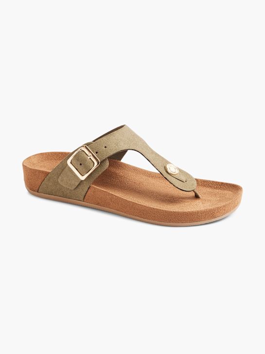 Graceland Pantoletten-Zehentrenner Khaki