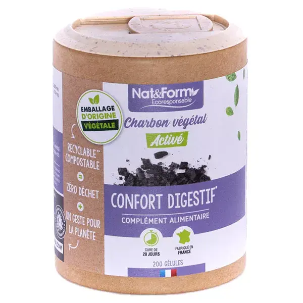 Nat & Form Écoresponsable Charbon Végétal 120 gélules