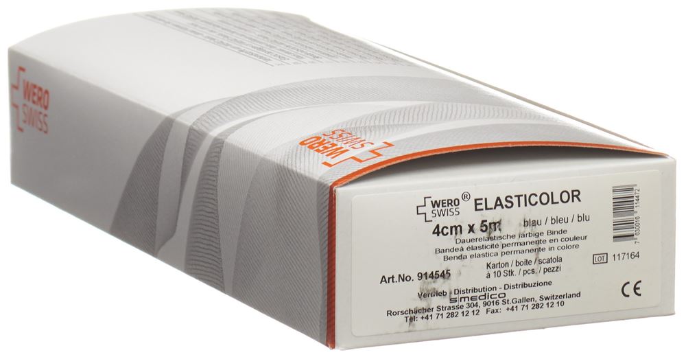 WERO SWISS Elasticolor Elastische Binde 5mx4cm blau 10 Stk
