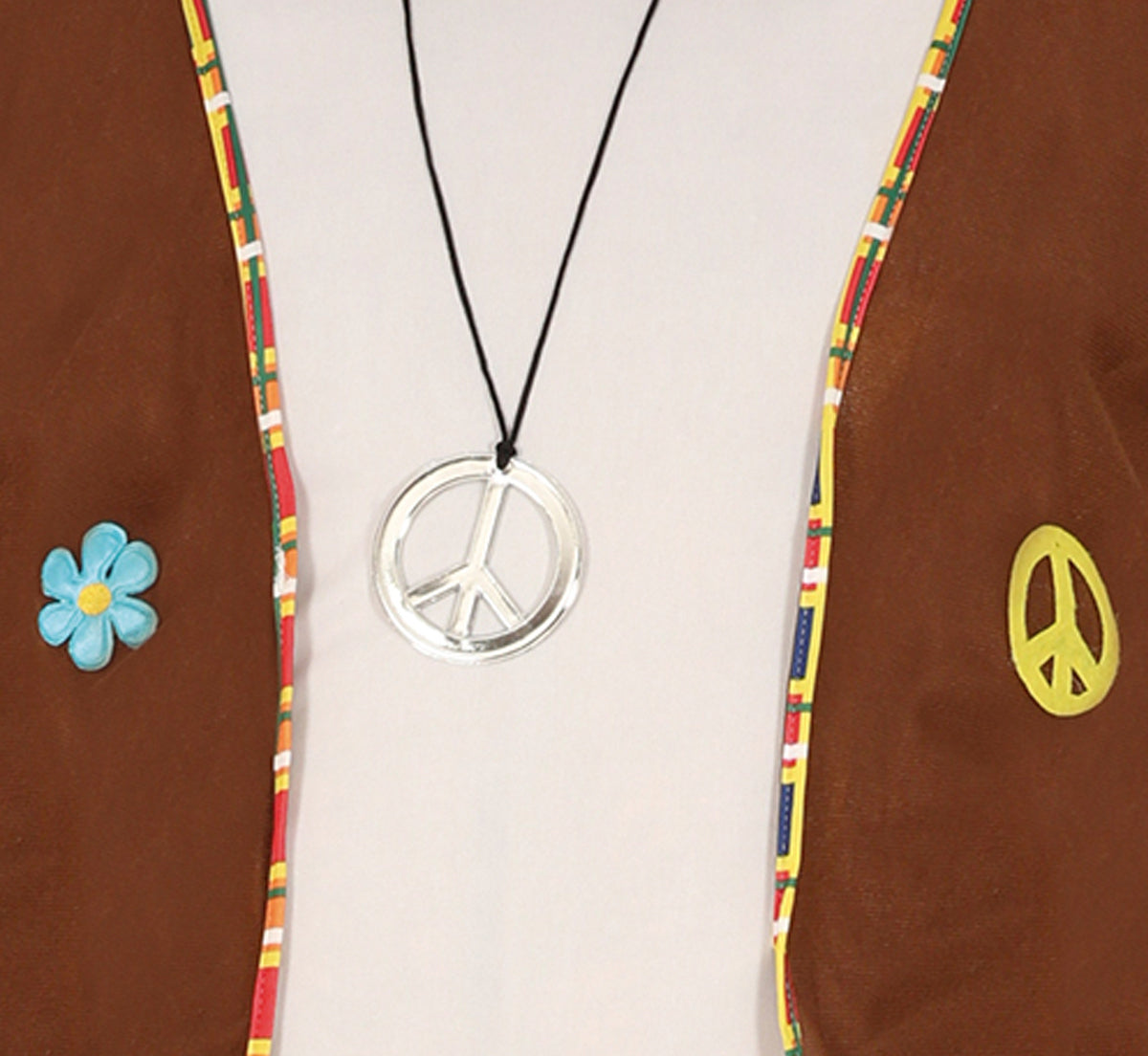 Hippie 60S Kostuum Bruin Wit Heren
