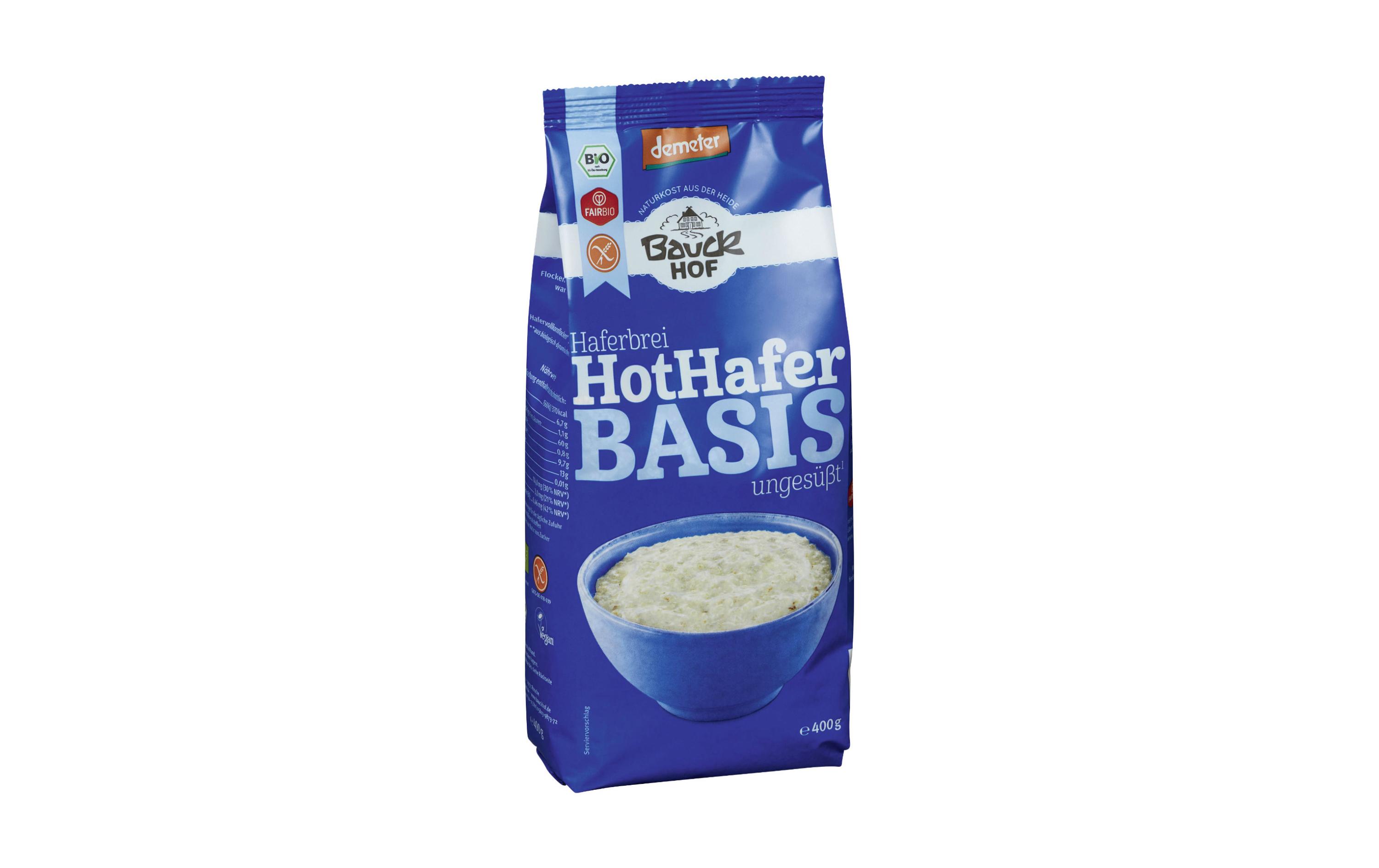 Müesli Bio Demeter Hot Hafer Basis glutenfrei 400 gGlutenfreie Bio-Haferbrei-Zubereitung