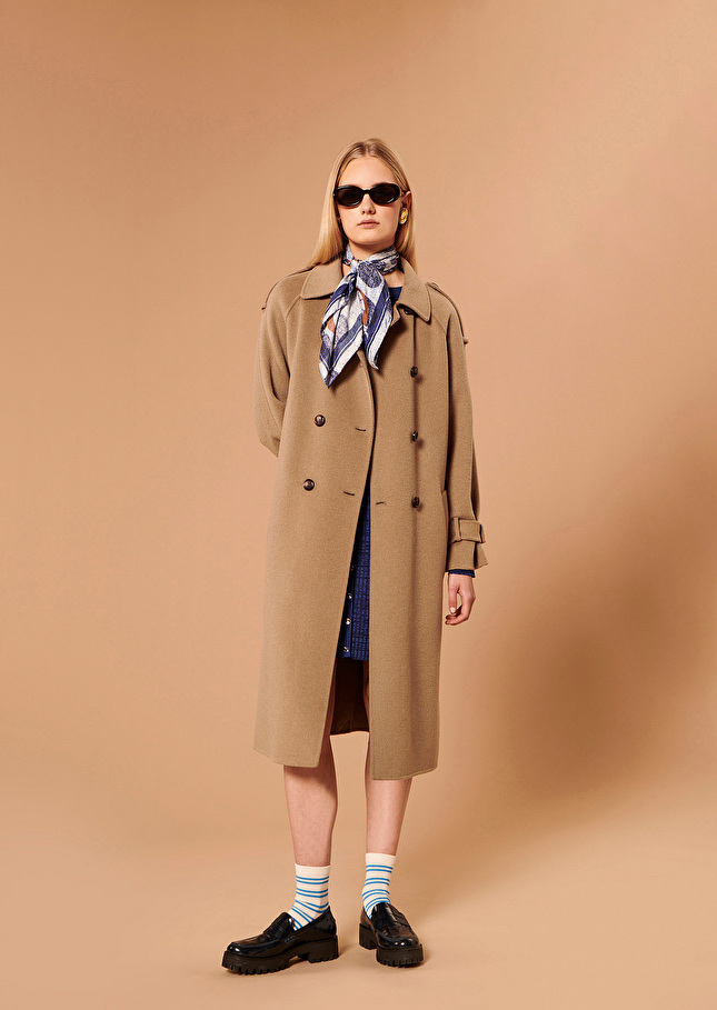 Manteau Ivanebeige en laine double face