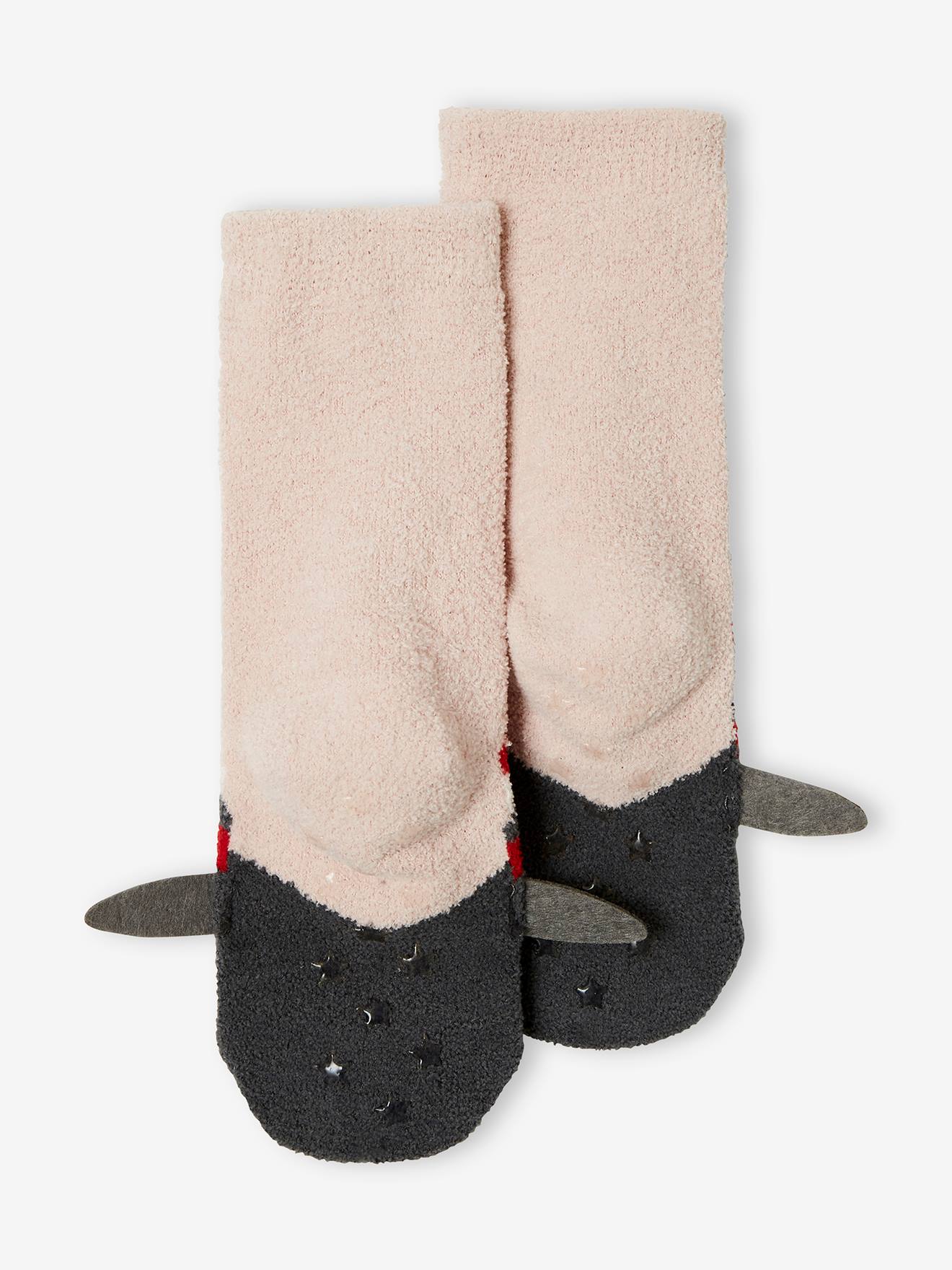 Capa de pijama natalina aconchegante para meninas, em tecido mesclado branco claro.