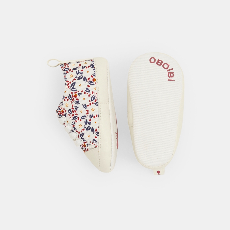Chaussures toile fleuries naissance
