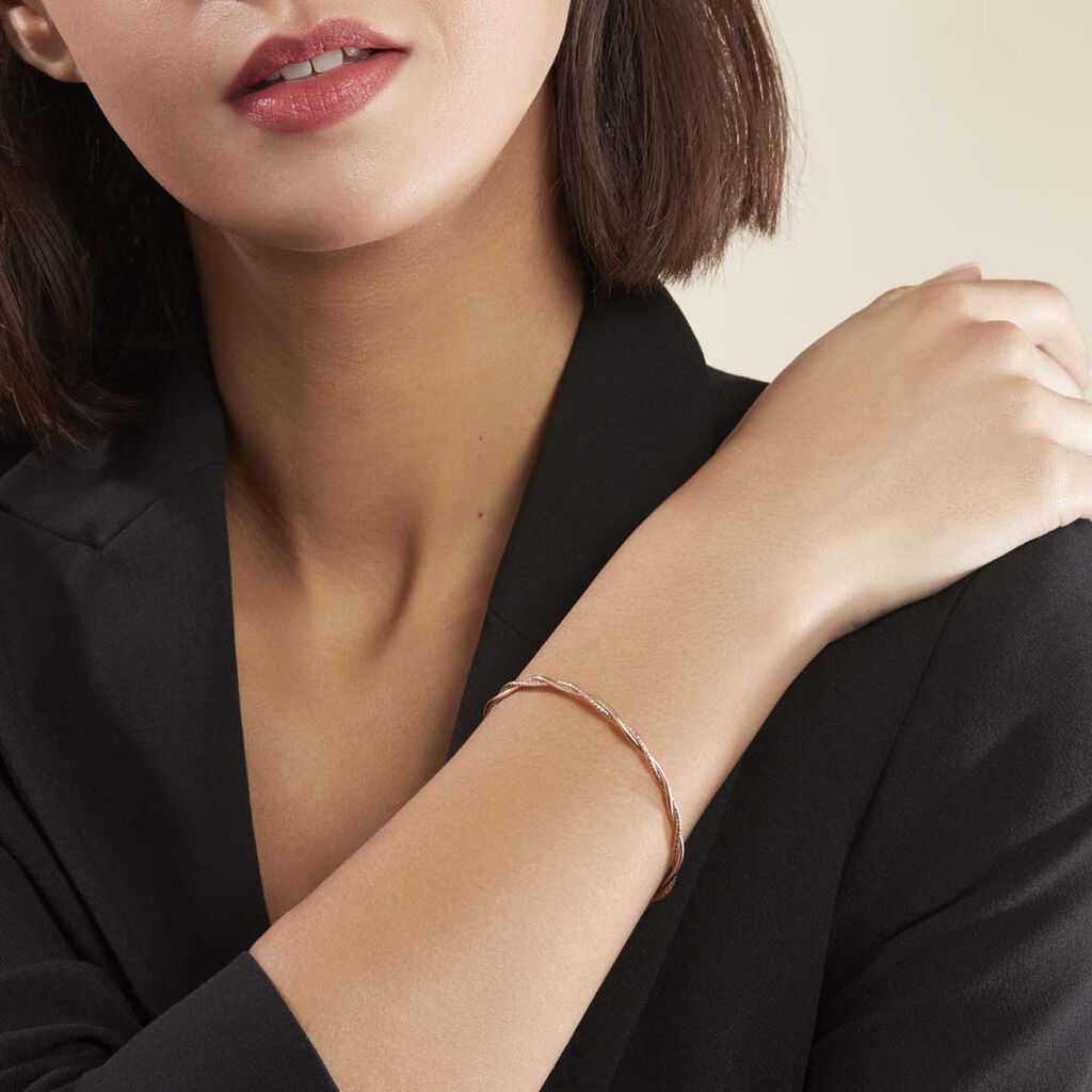 Bracelet Abie Torsade Argent Rose