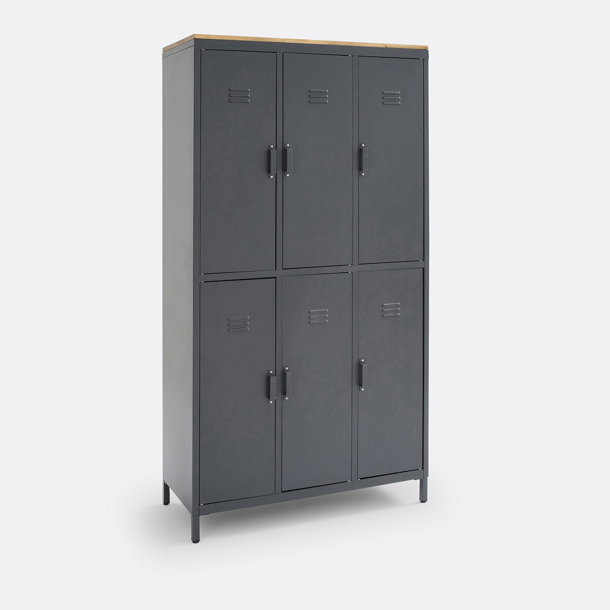 LA REDOUTE INTERIEURS<br>Armário/Guarda-roupa em metal e carvalho, 6 portas Hiba