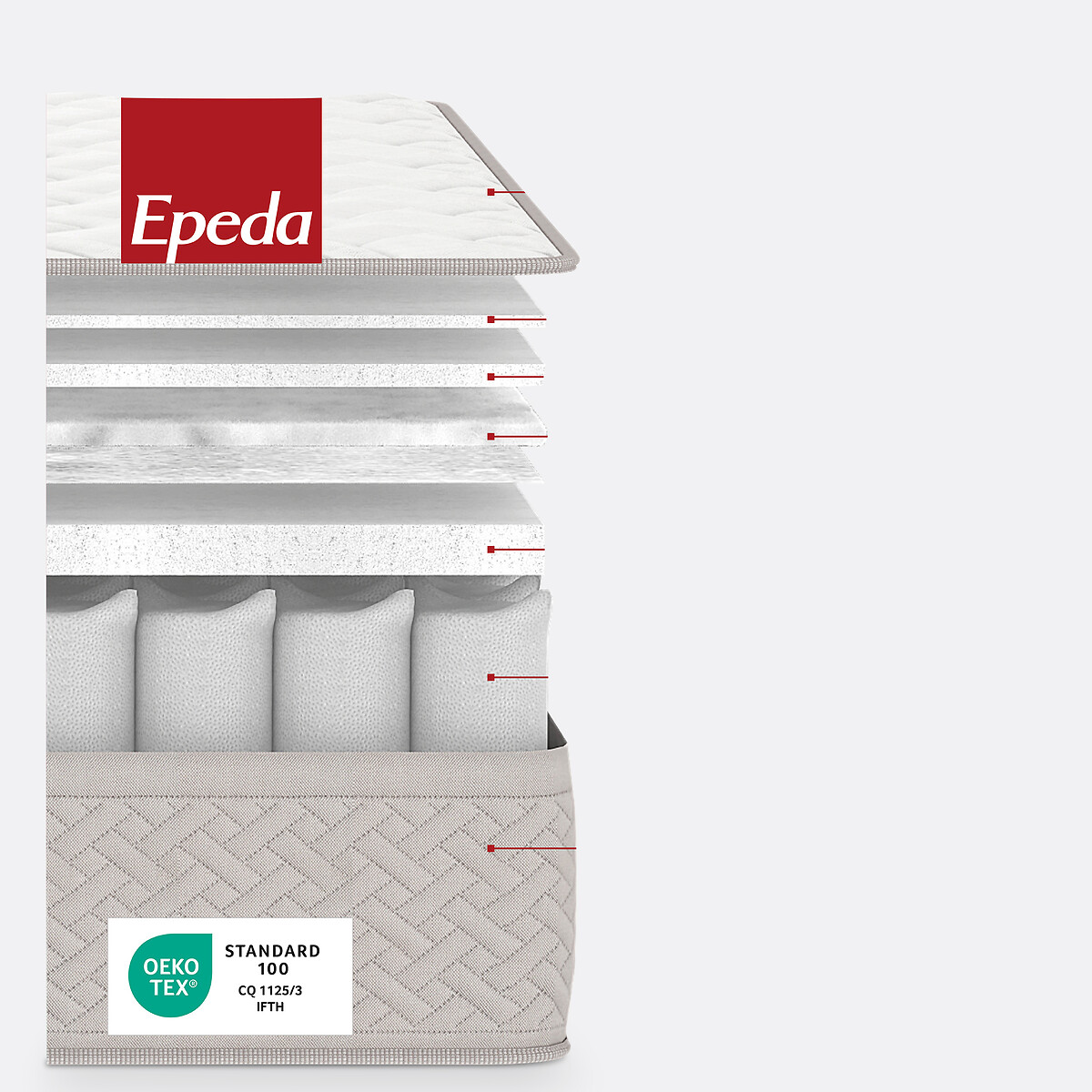 EPEDA<br>Colchão com 620 molas ensacadas, muito firme, L'ailleurs
