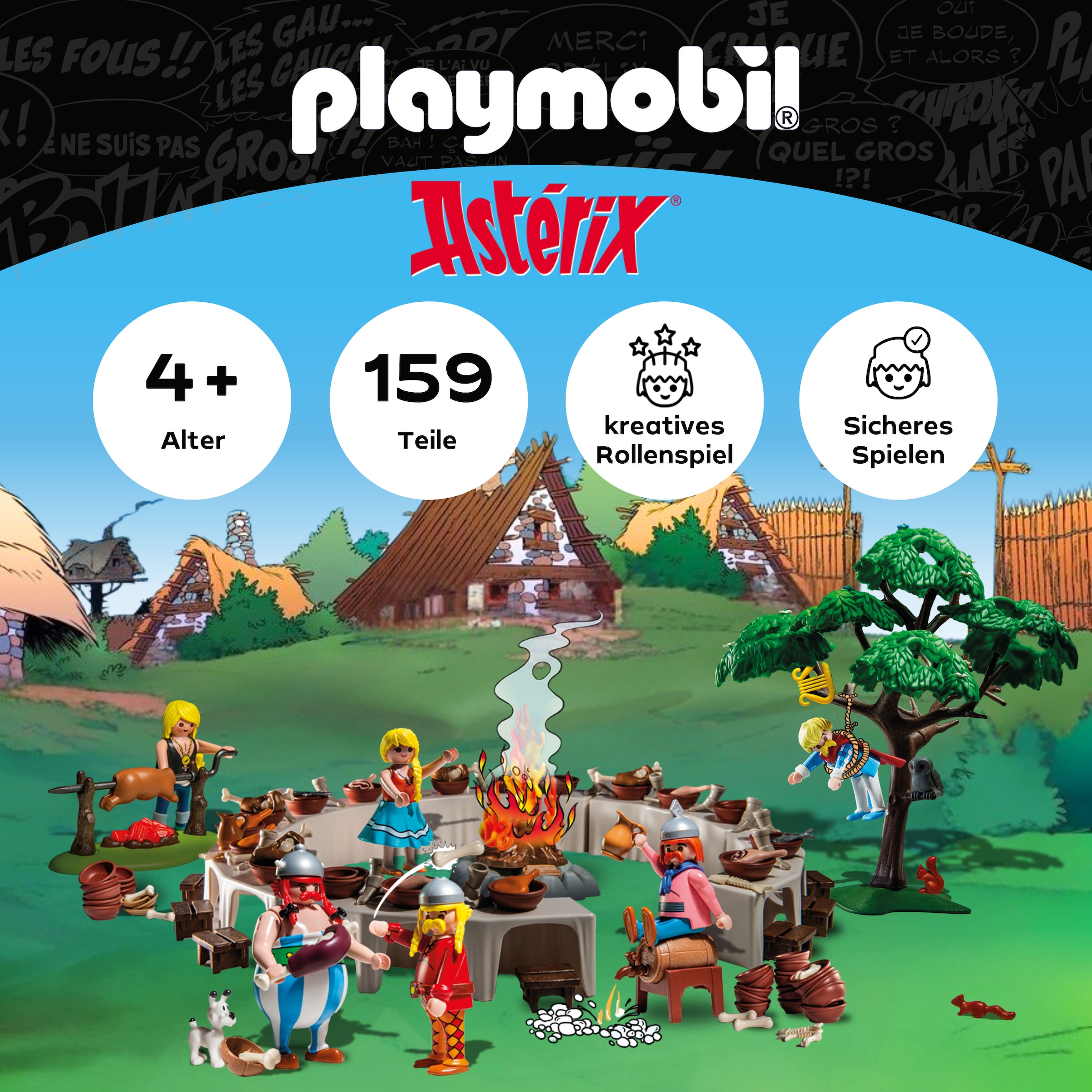 Playmobil® Konstruktions-Spielset »Asterix: Das Dorfbankett (71827), Playmobil Asterix« Made in Europe
