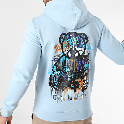 Sweat Capuche Art Series Dripping Blue Bleu Clair