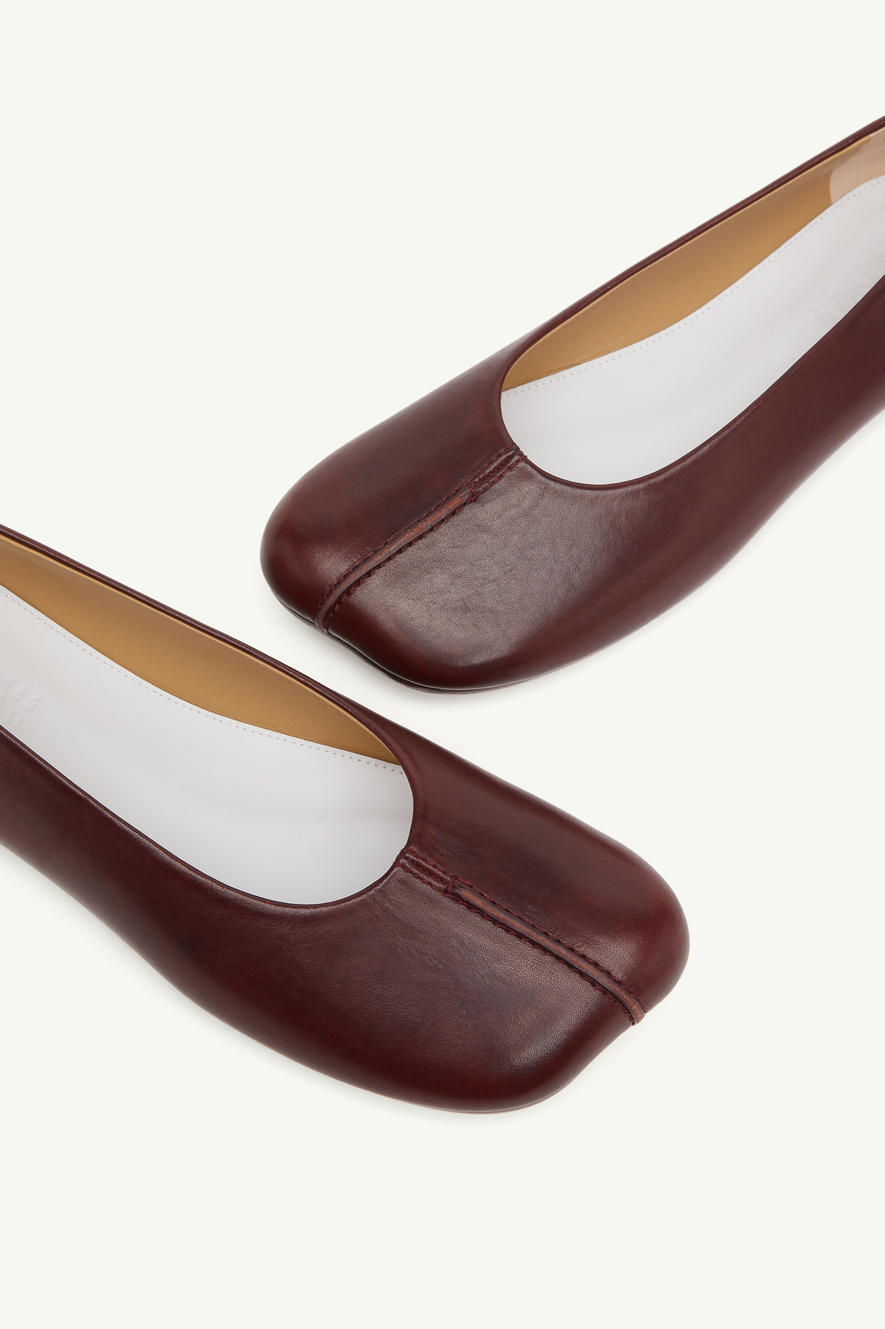 Ballerines en cuir Stitch-out pour femme | MM6 Marron