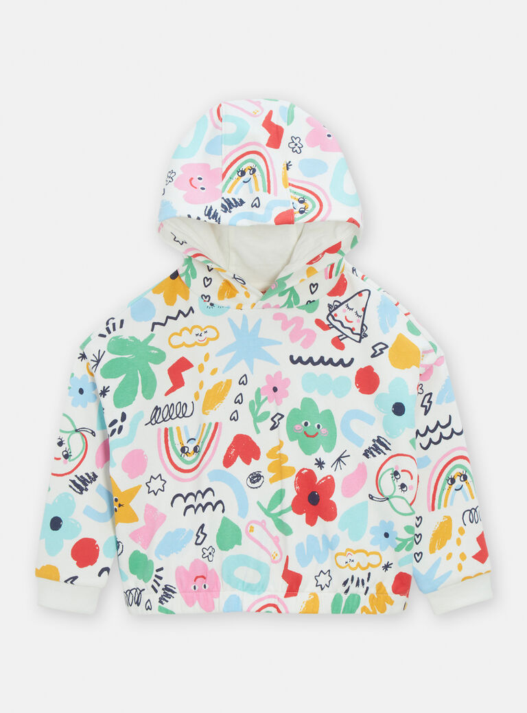 Sweat à capuche à imprimé fantaisie pour fille