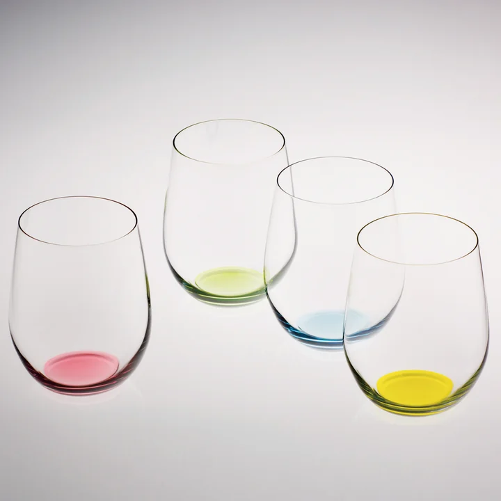 Riedel - O Wine Happy O Wasserglas 320 ml, transparent / mehrfarben (4er-Set)