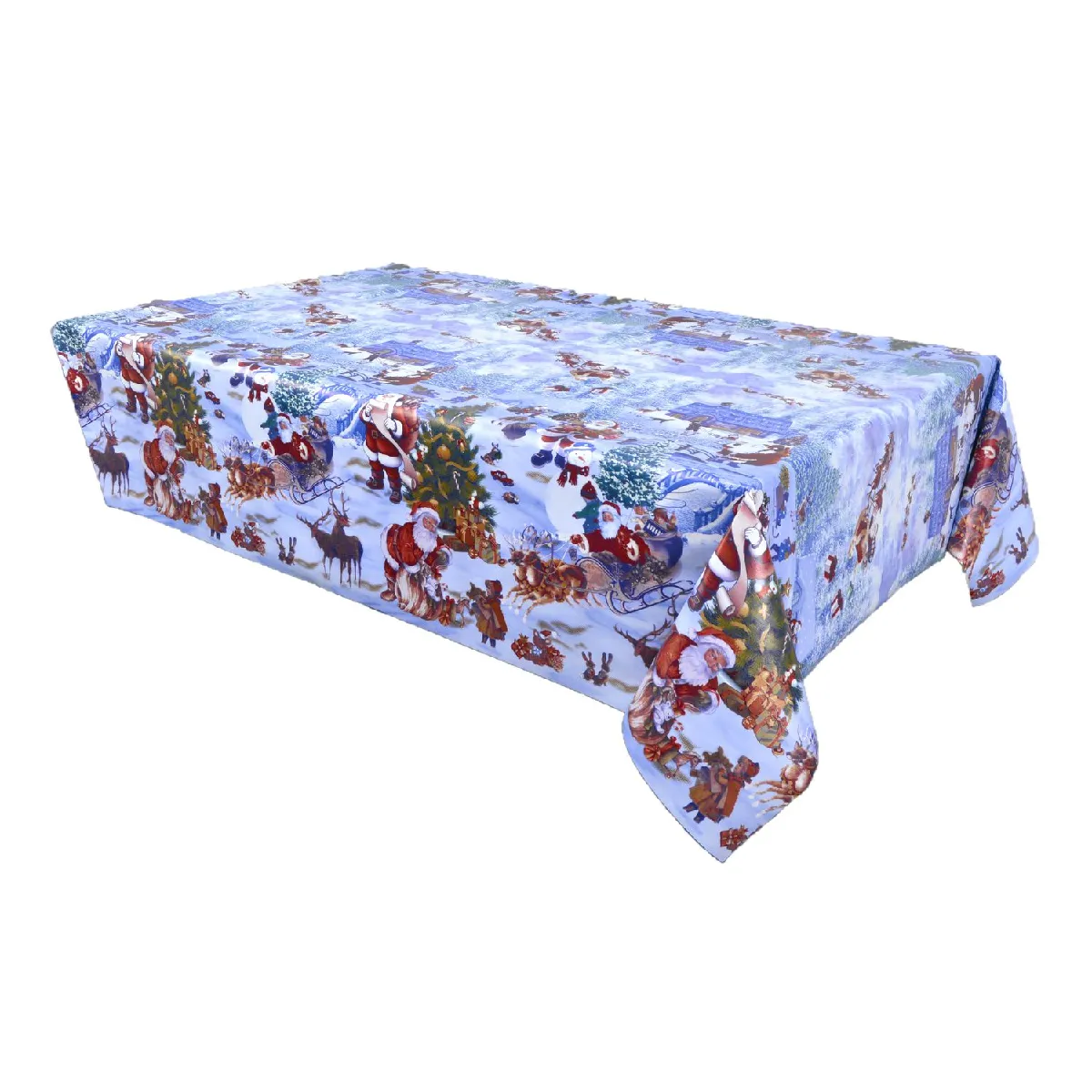 Cpm Nappe Toile Cirée Neige 140x250 cm Bleu