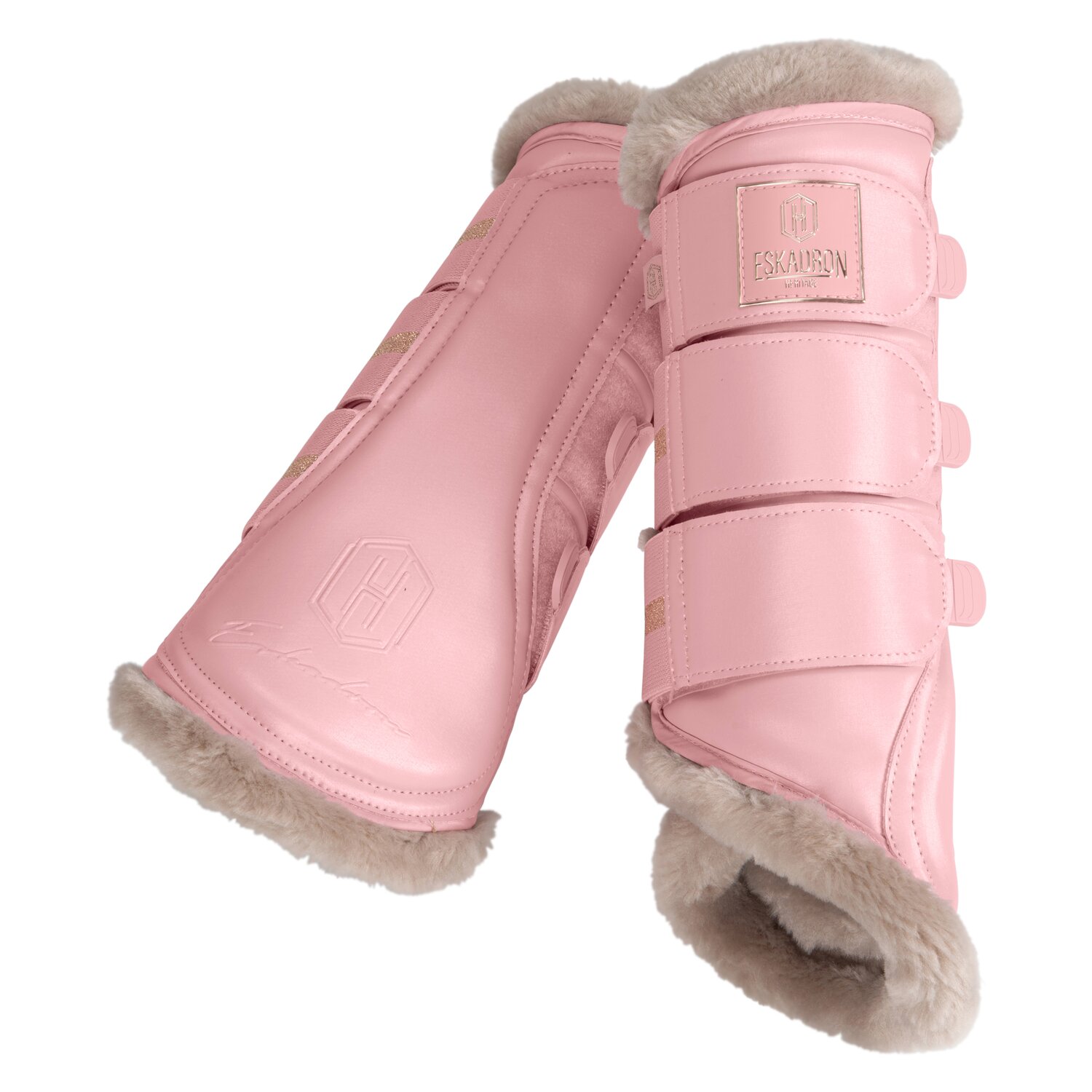 ESKADRON Heritage Gamaschen Glamslate FauxFur  - pearl rose