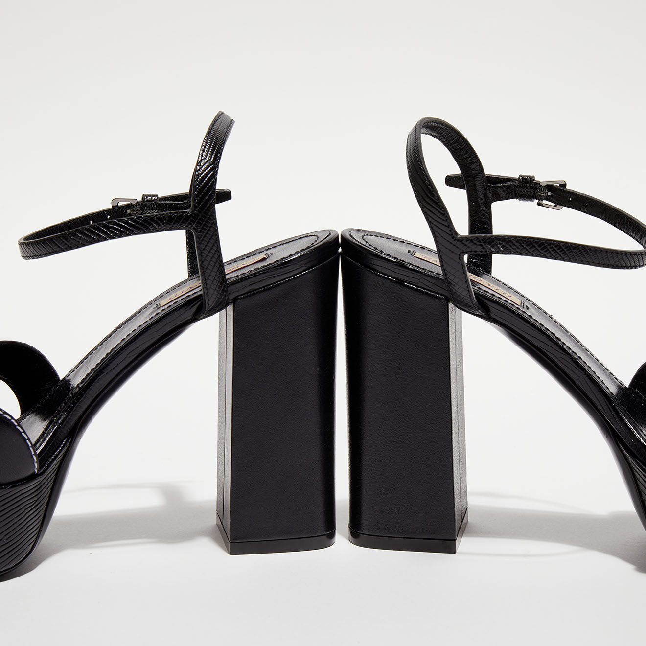 Fabrizio Viti Sandales plateforme en Cuir Forever noires - Talon 12 cm