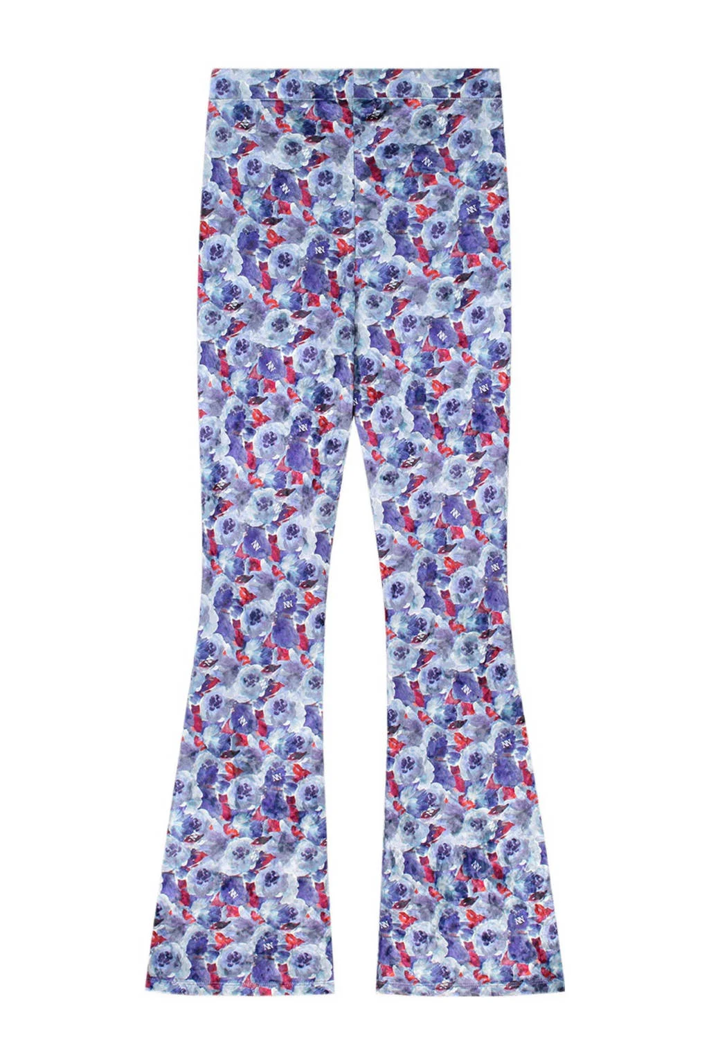NIK&NIK gebloemde flared broek Velvet paars/lila