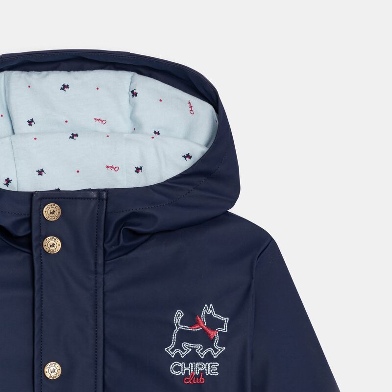 Manteau parka en gomme bleu fille
