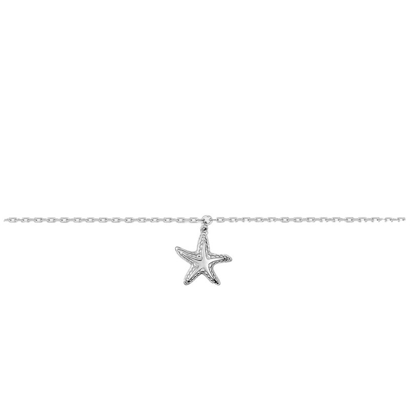 Chaîne de cheville Femme 25 cm - Etoile - Argent 925