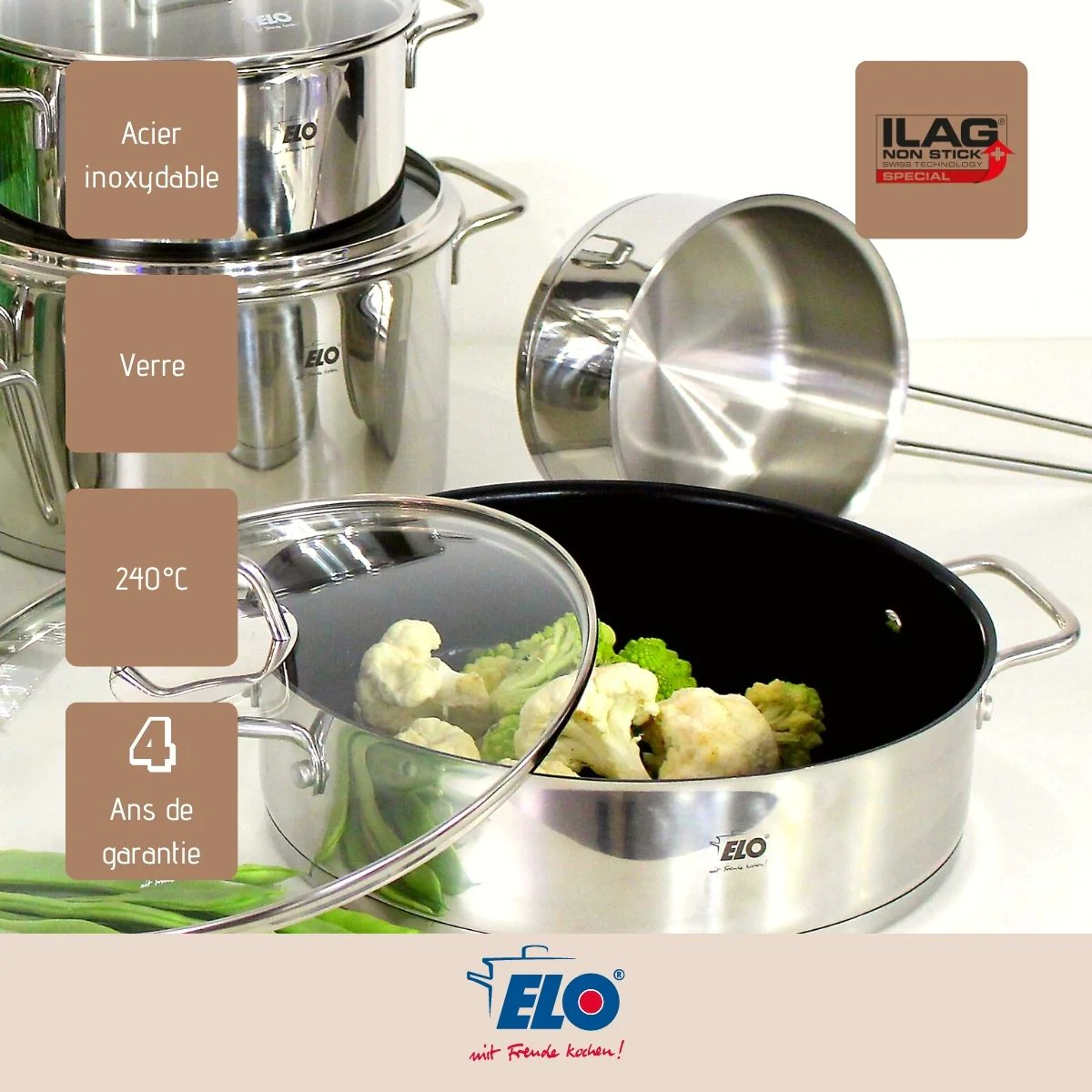 Sauteuse de cuisine 28 cm de 4,4 litres Citrin Elo