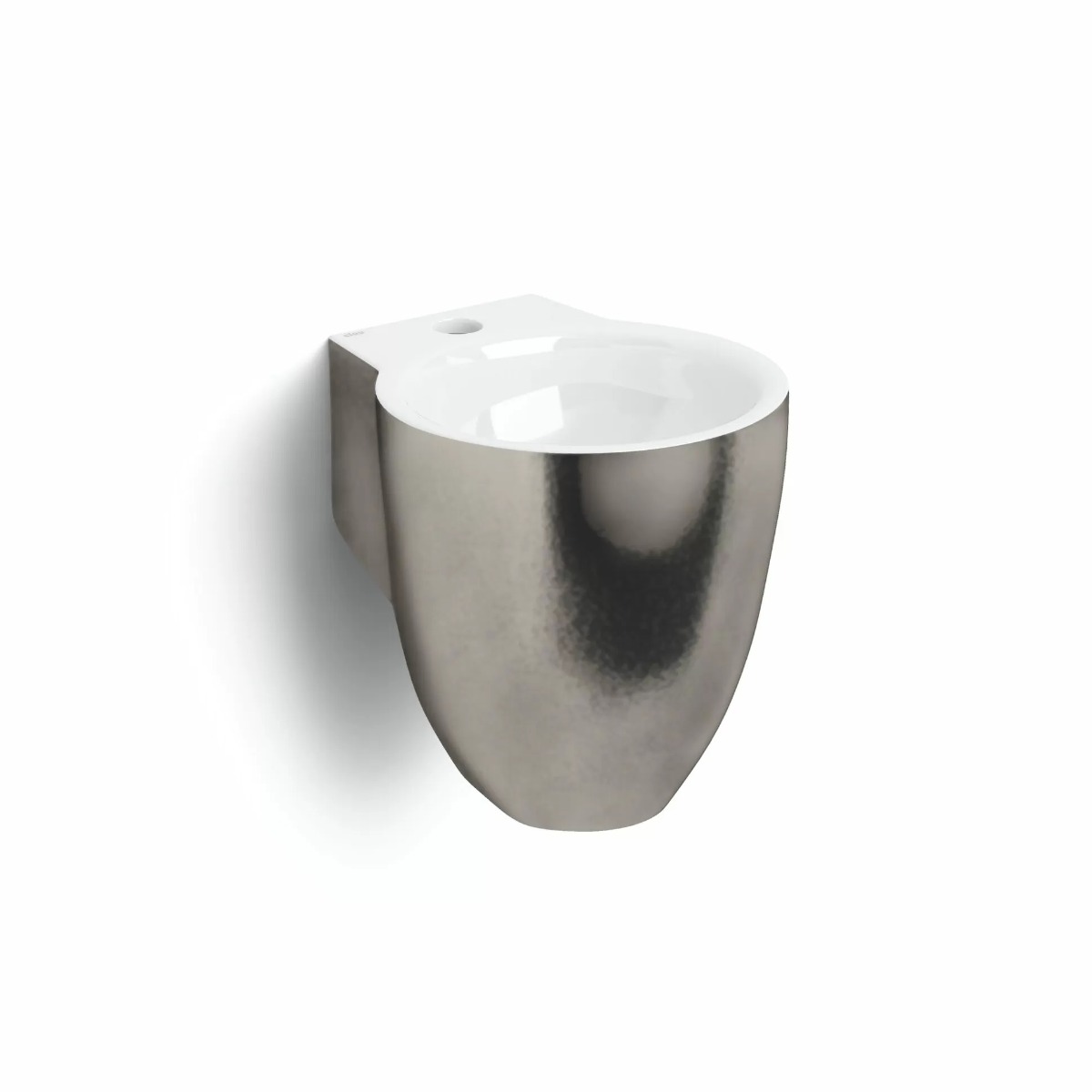 Clou Flush 6 keramische fontein 27cm met kraangat platina/wit glans