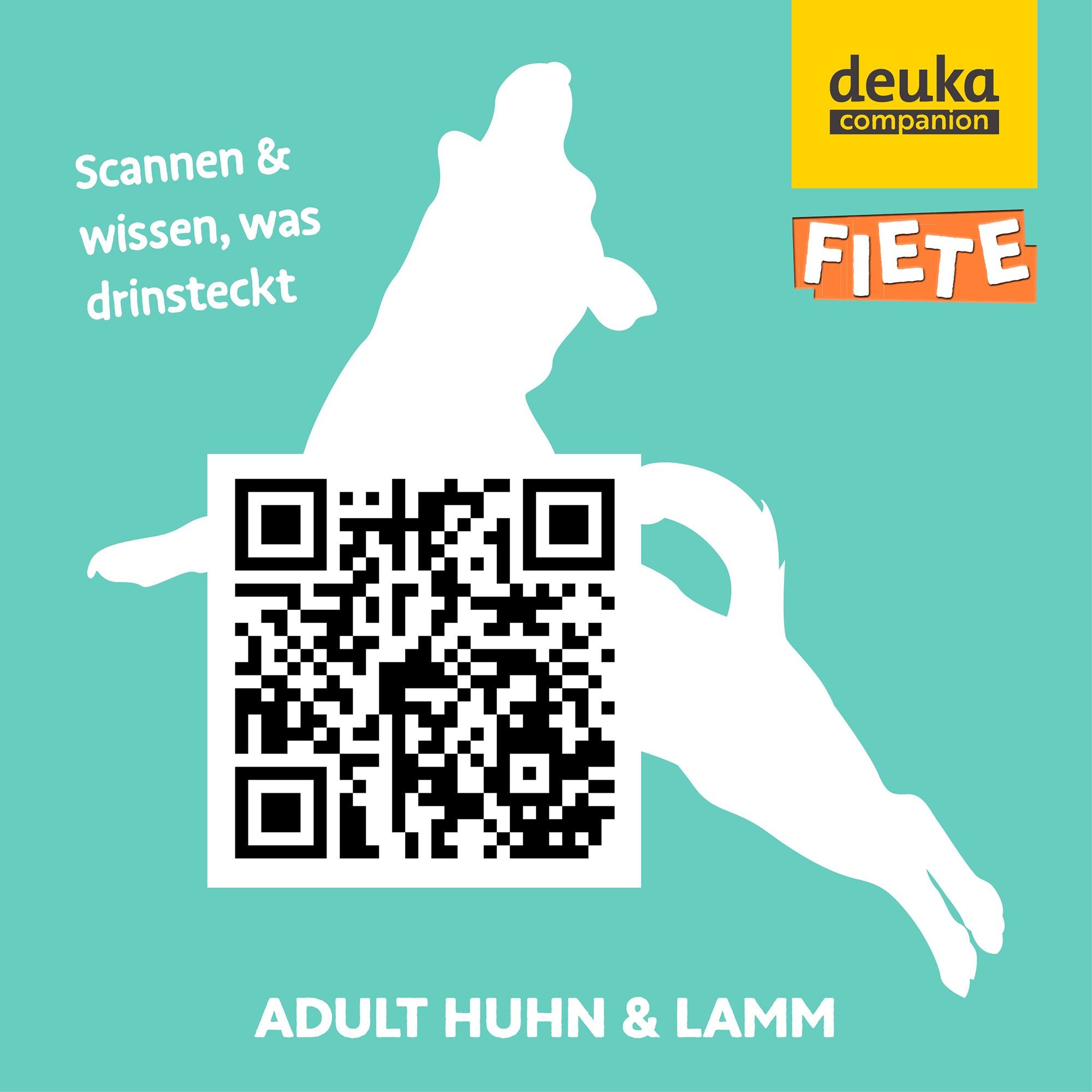 FIETE Adult Huhn & Lamm - Getreidefreies Trockenfutter für Hunde
