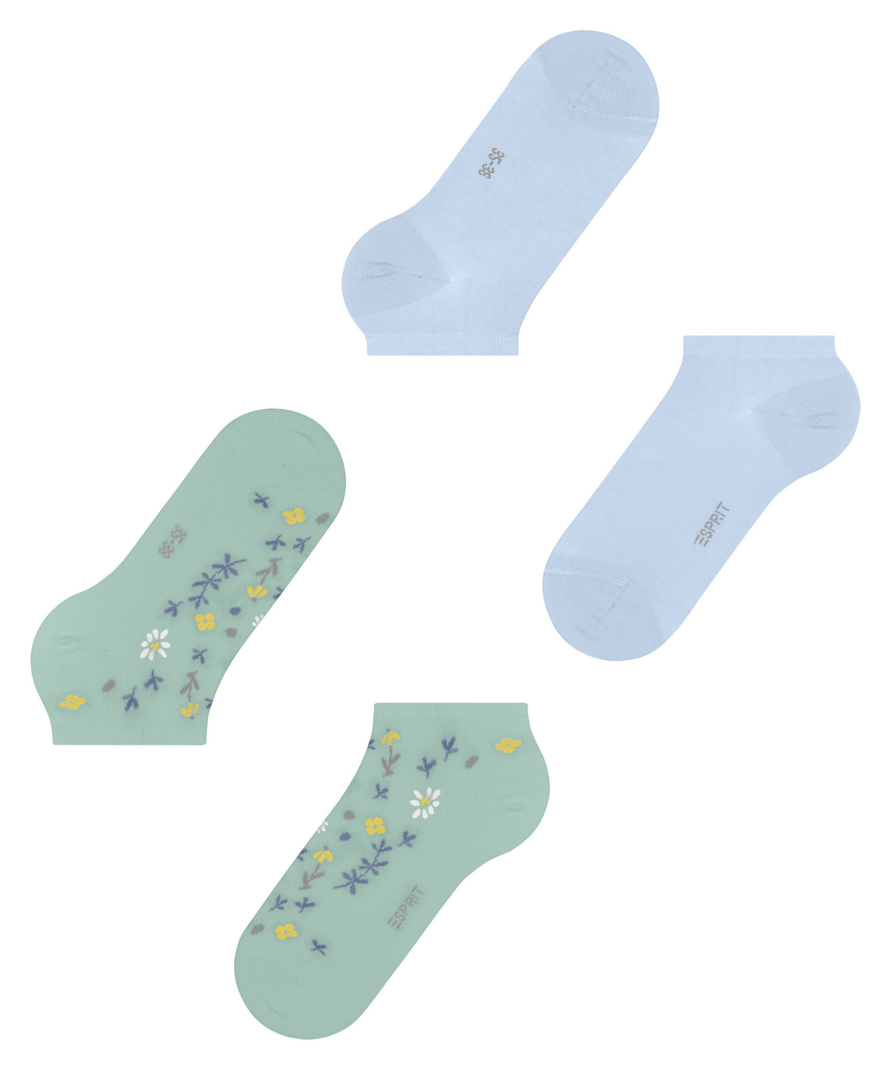 Esprit| Damen Sneakersocken Spring Flowers 2-Pack