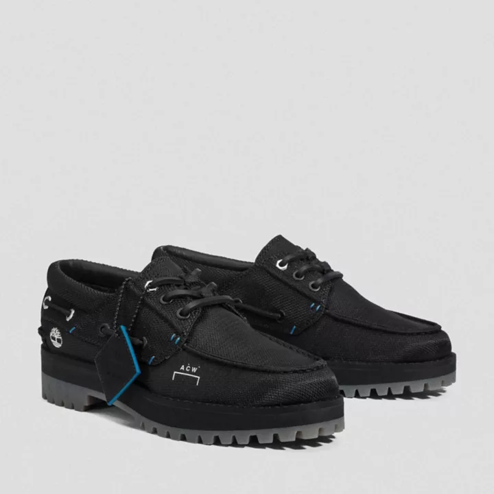 Timberland x A-COLD-WALL* Future73 Sapato Náutico Feminino com 3 Ilhós, Costurado à Mão, na cor Preta