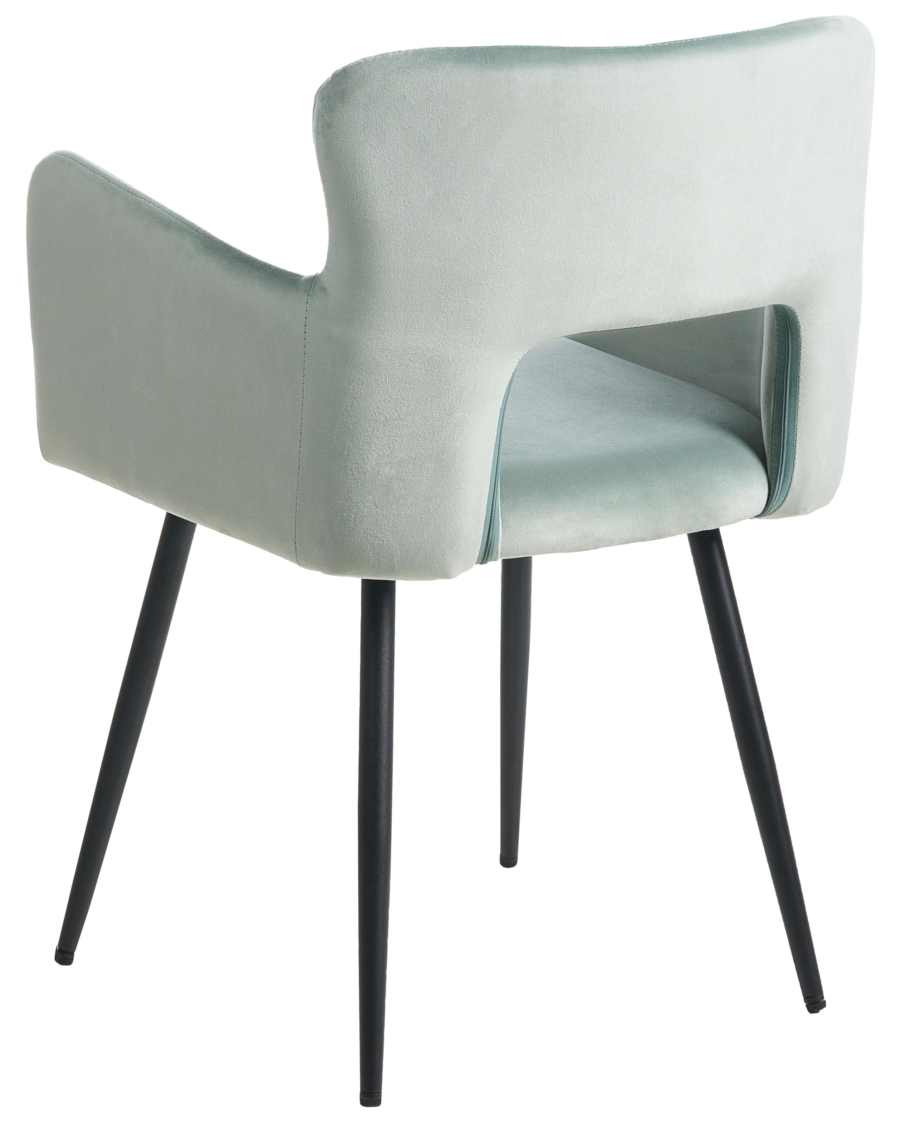 Set van 2 eetkamerstoelen SANILAC Fluweel Lichtblauw