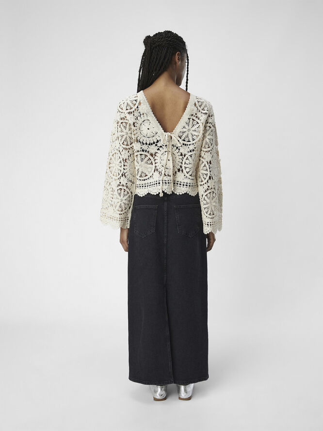 Object OBJPETRA L/S KNIT PULLOVER 132 Sandshell
