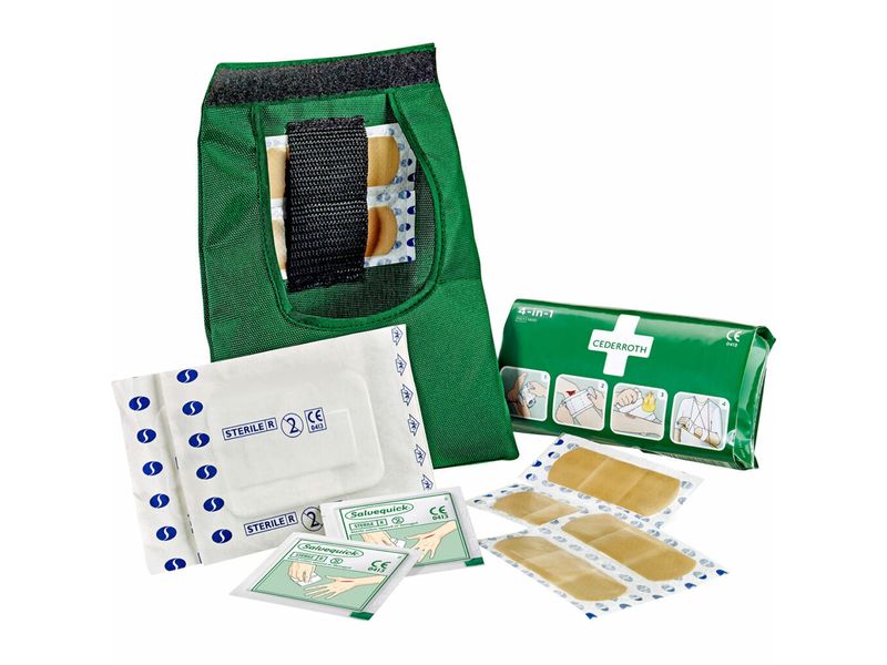 Cederroth Erste Hilfe Etui small Nylon Klettverschluss, grü Kompaktes Erste-Hilfe-Set