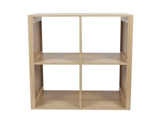 THE HOME DECO FACTORY - Etagère de rangement 4 cases saulk - marron