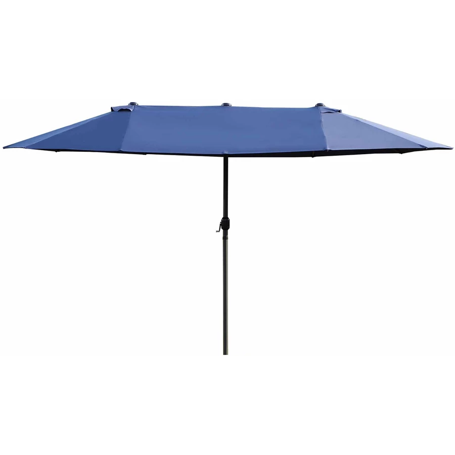 Outsunny Sonnenschirm mit Handkurbel blau