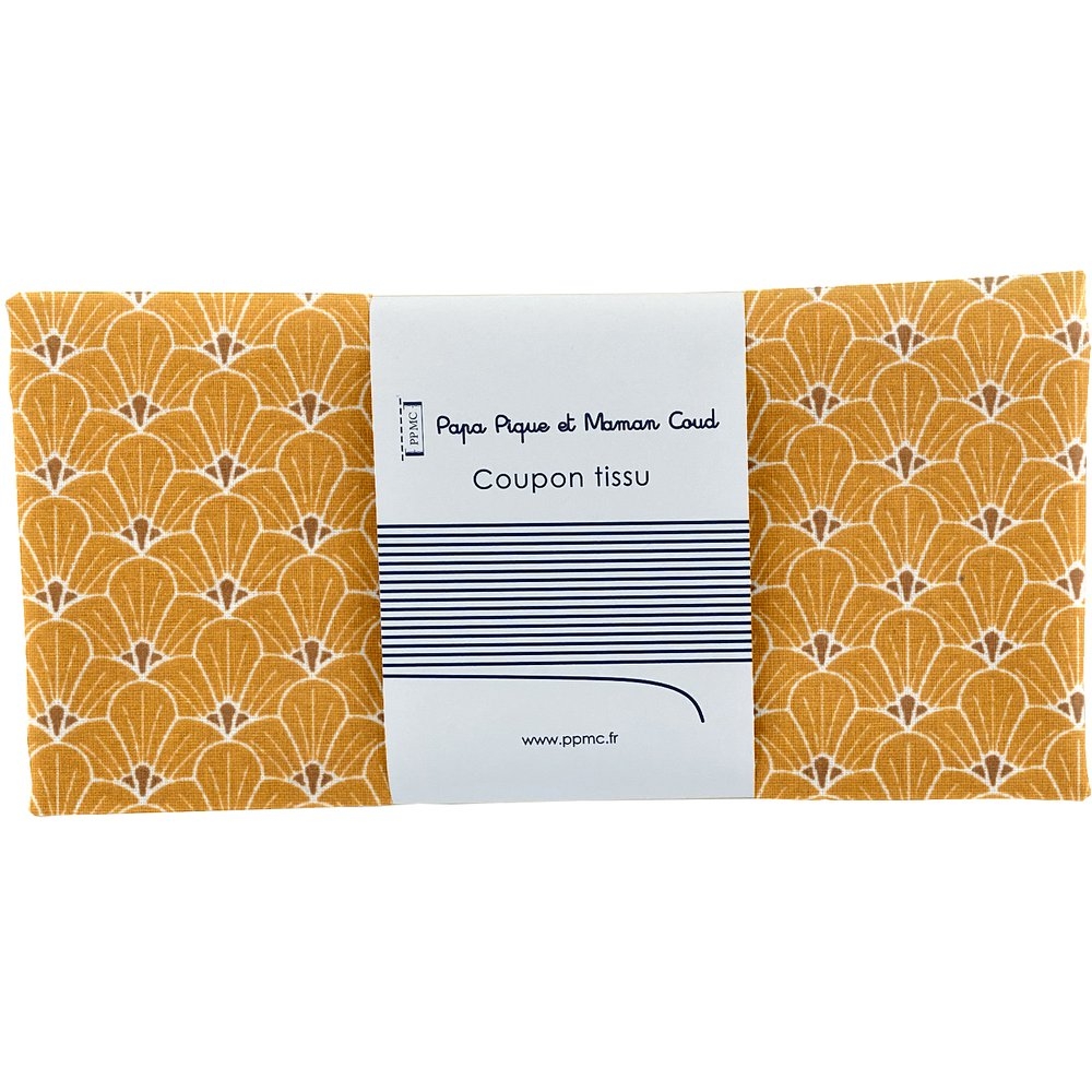 Coupon Tissu 50 Cm Graphique Ocre Ex1077