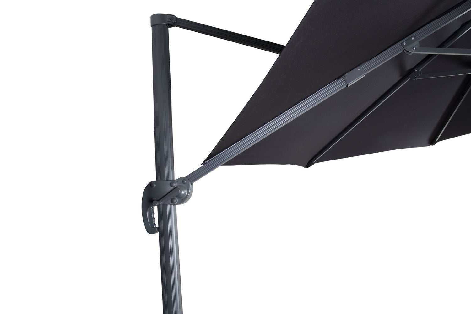 Leeds parasol, zwart. 350 x 350 x 257 cm
