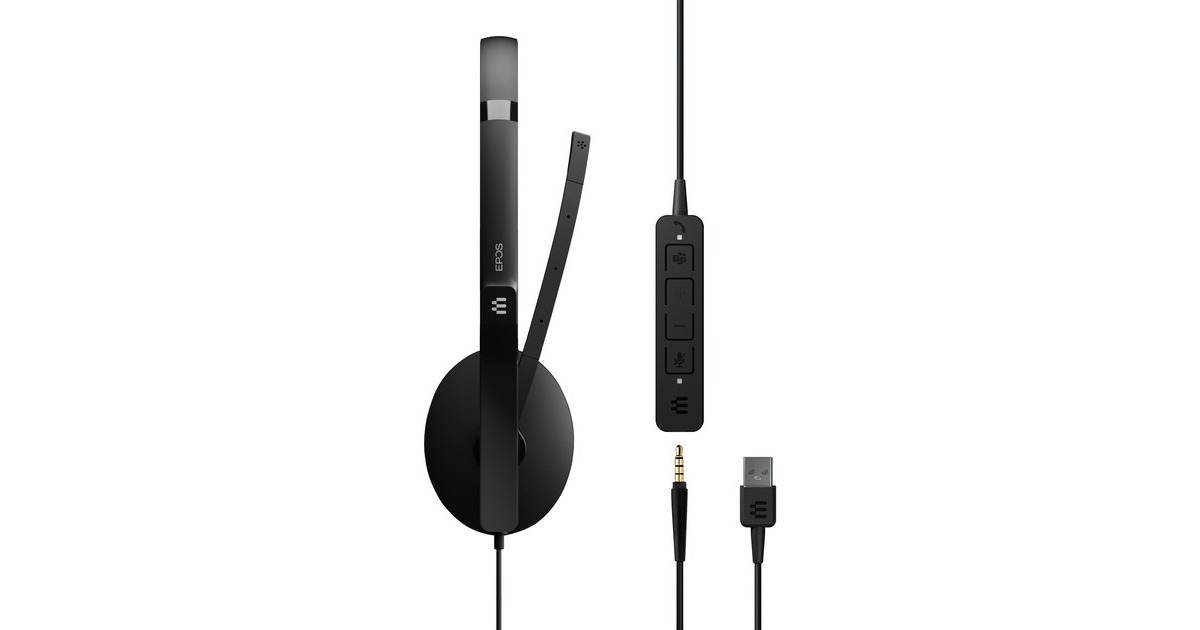 EPOSADAPT 165T USB II on-ear headset  (Zwart)