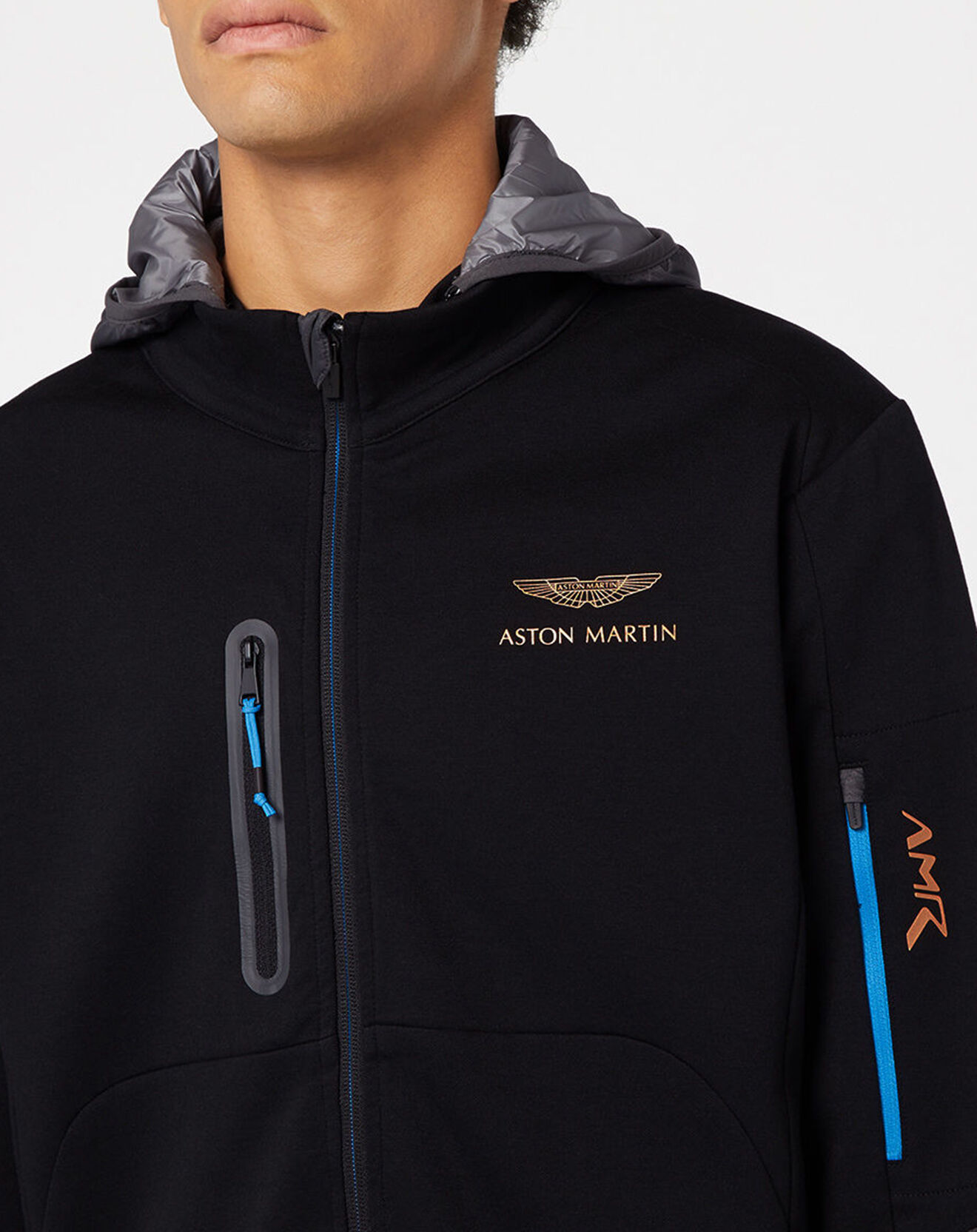 Hackett London Blouson Sweat Hybride Aston Martin Racing noir