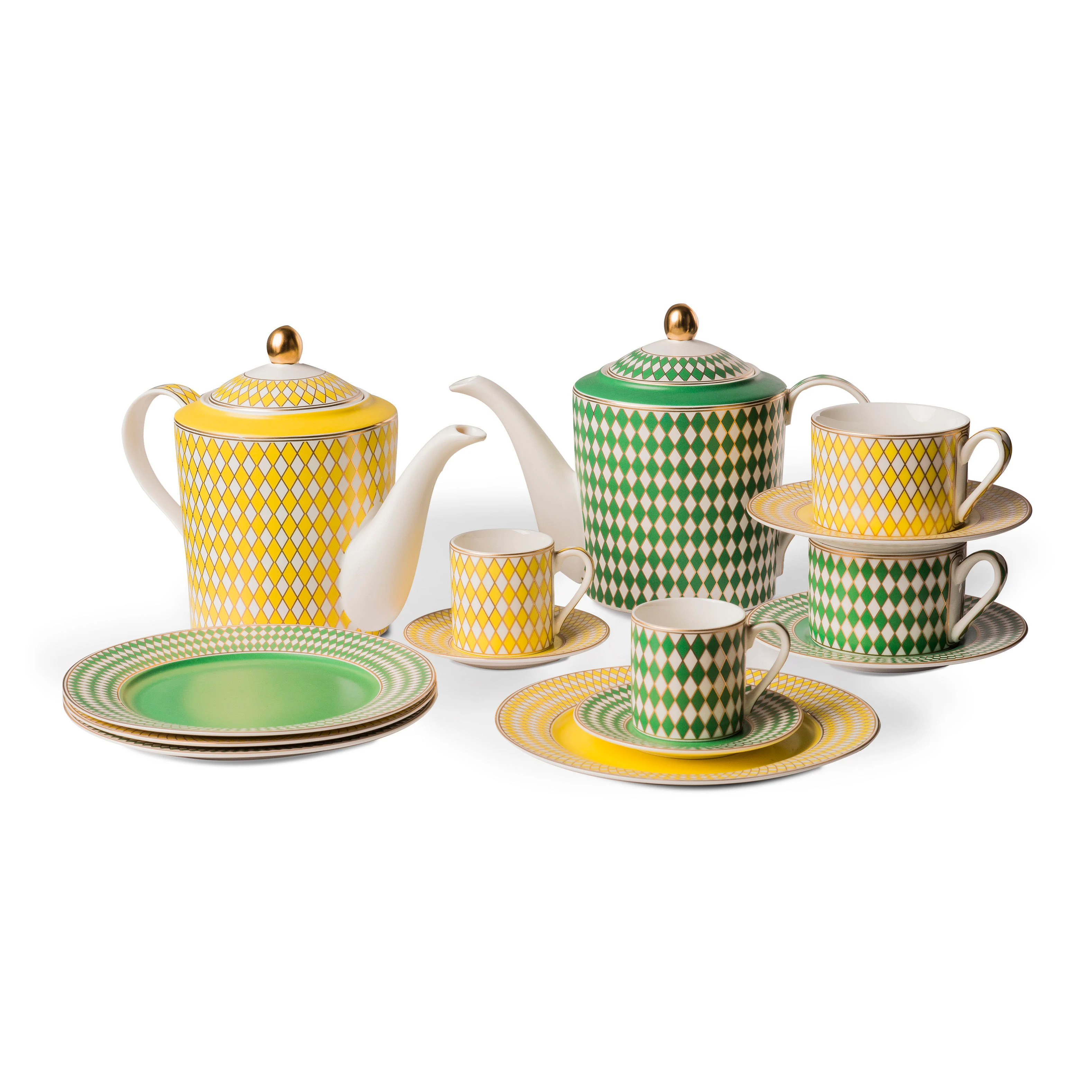CHESS - Tasse à thé céramique | Jaune