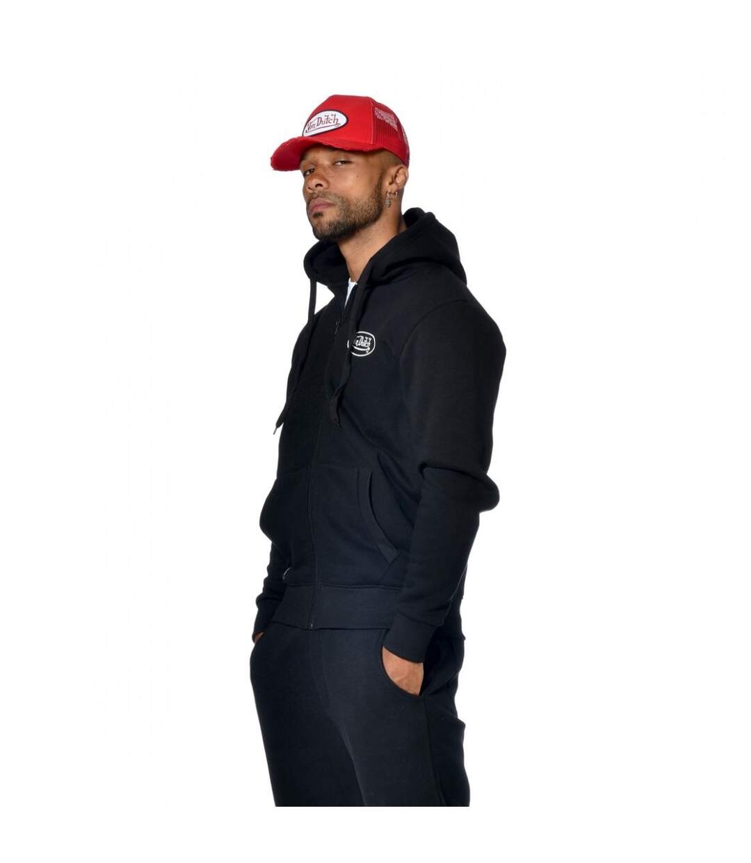 Sweat Von Dutch homme zippé à capuche imprimé devant Sliman