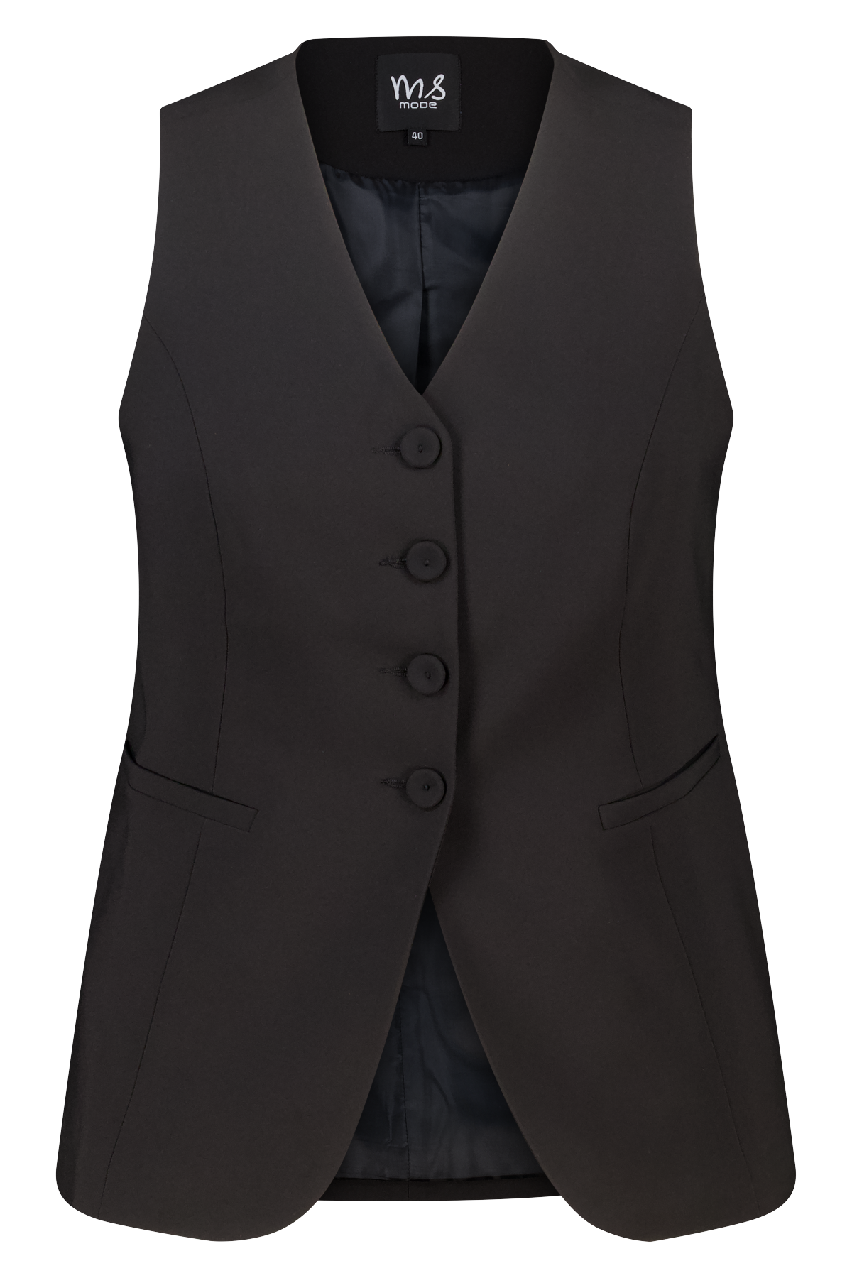 Gilet met knoopsluiting Zwart
