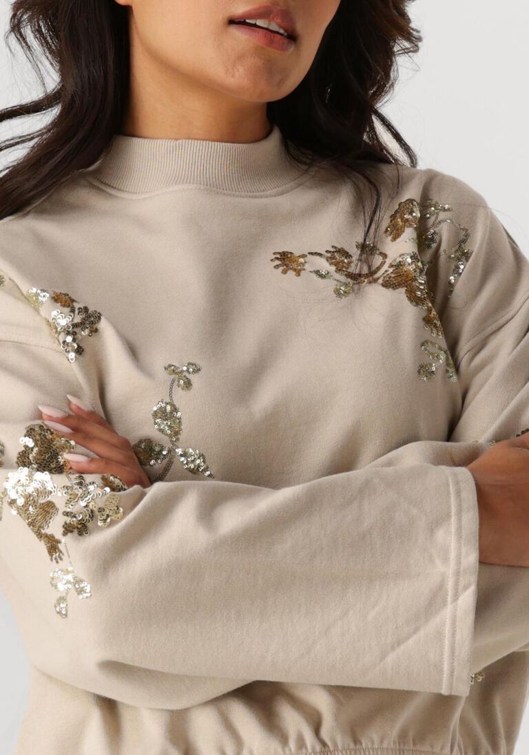 beige summum trui croped embellished