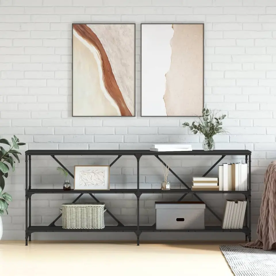 vidaXL - Wandtafel - Zwart - Bewerkt hout