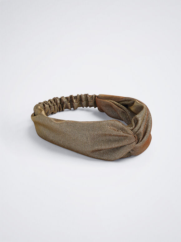Turbante com Glitter Dourado