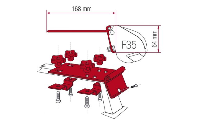 Fiamma Halterungen für Markise F35 Pro Dachmontage