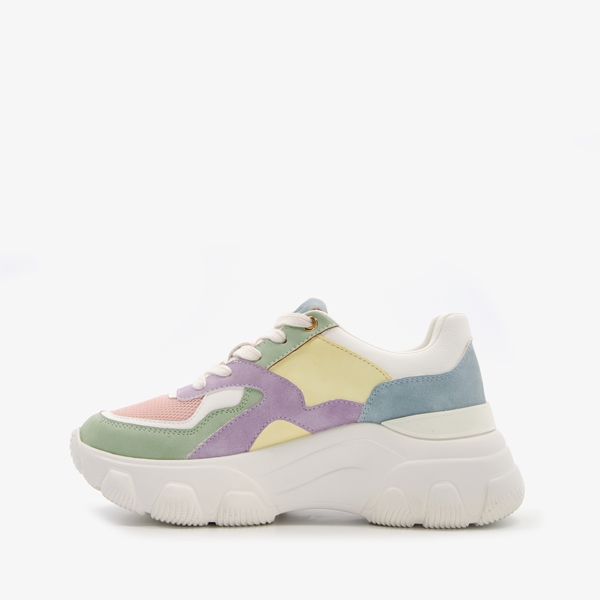 Supercracks dames dad sneakers met pasteltinten