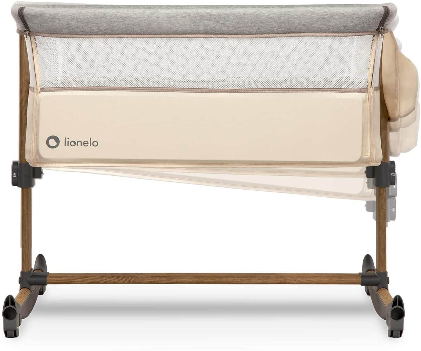 Lionelo Leonie Beige Baby 3in1 Beistellbett mit Matratze höhenverstellbar mit Schaukelfunktion