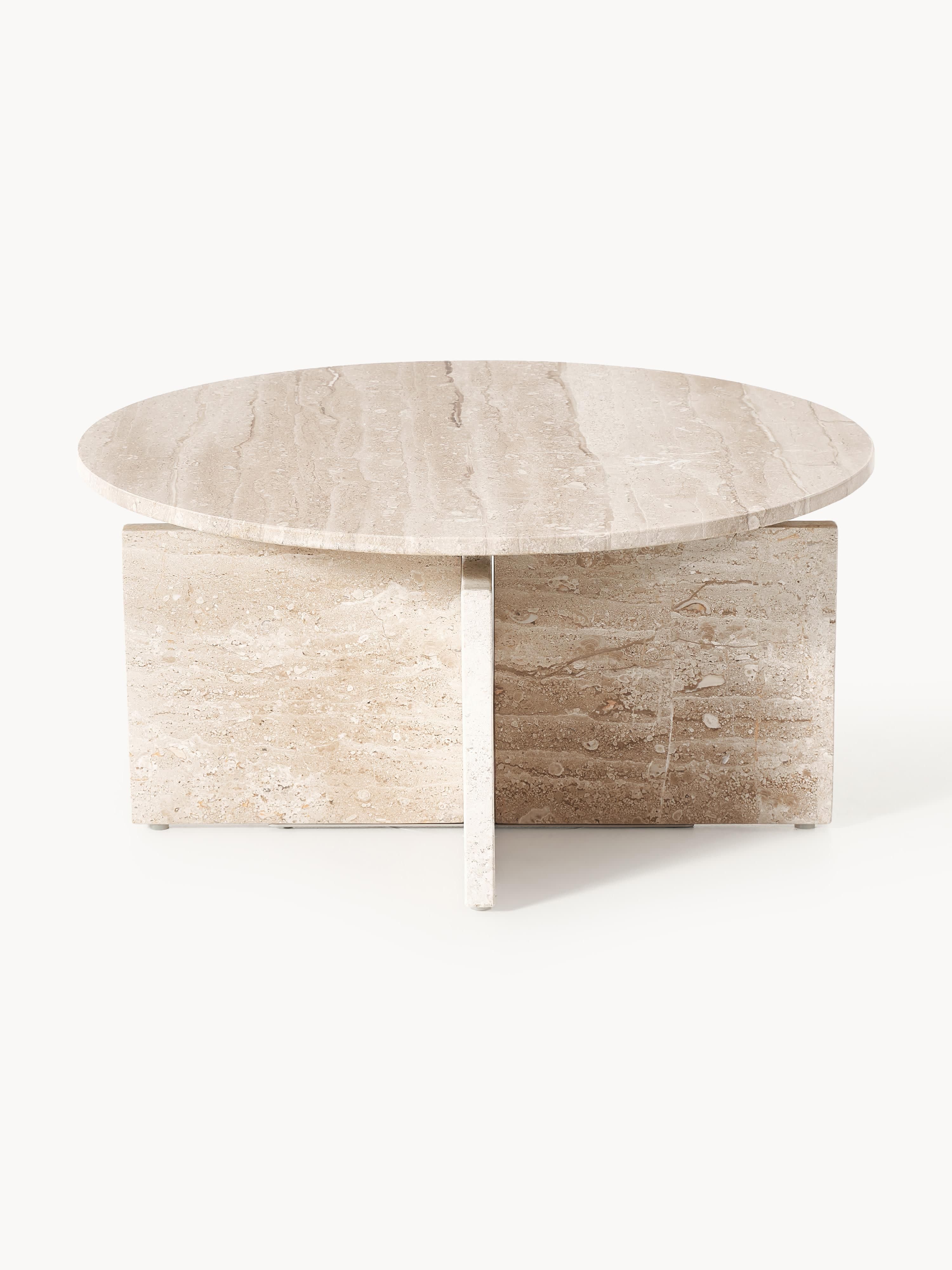 Ronde salontafel Marisa van travertijn
