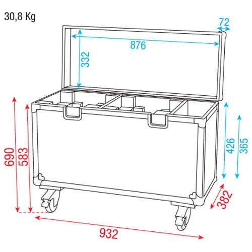DAP LCA-PHA5 flightcase voor 2 Phantom 75 LED movingheads