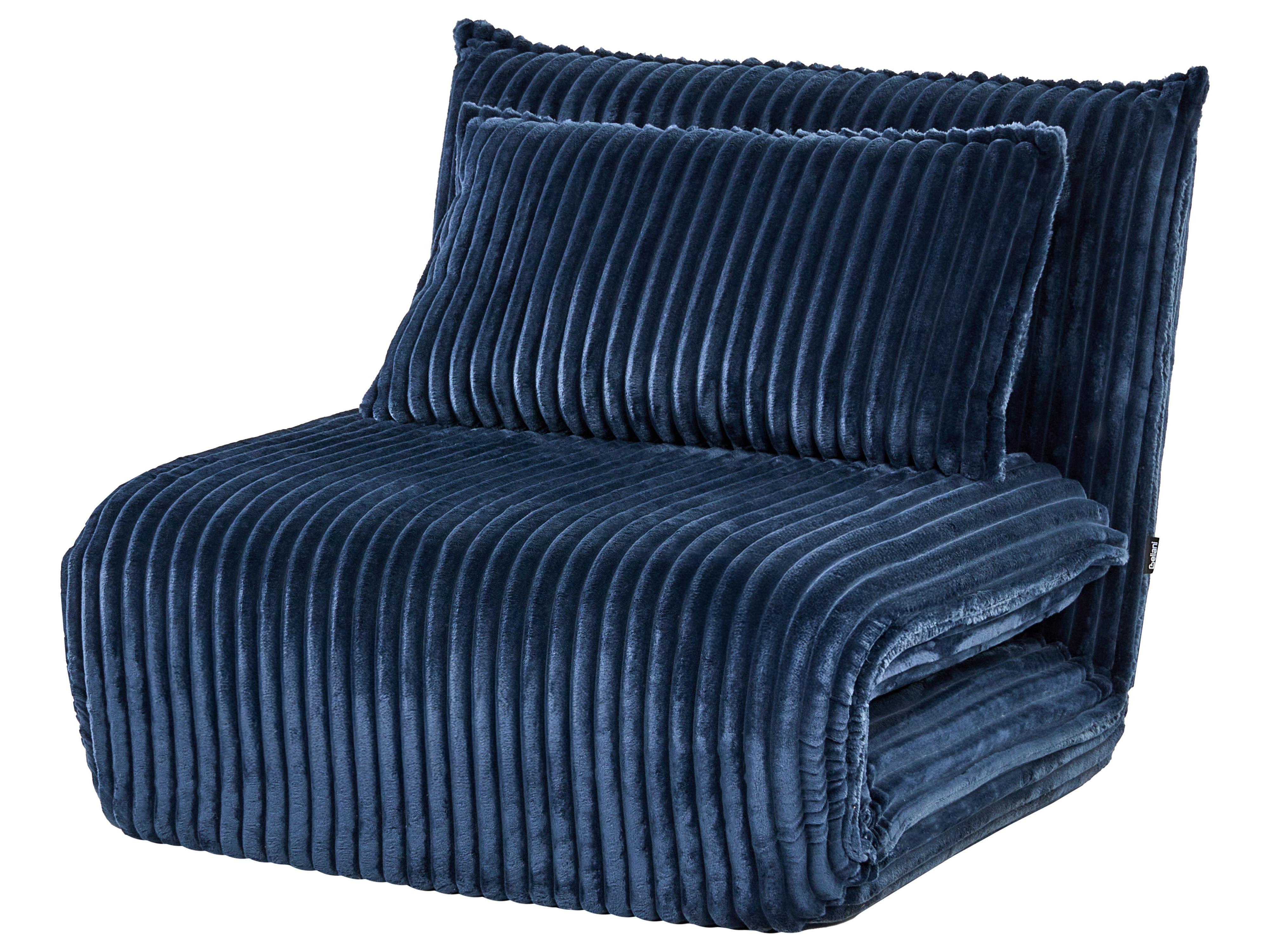 Eenpersoons slaapbank LYSEKIL Corduroy Blauw