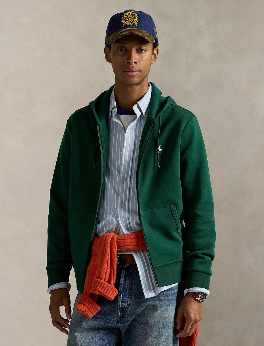 POLO RALPH LAUREN<br>Moletom com zíper e tecnologia Double Knit